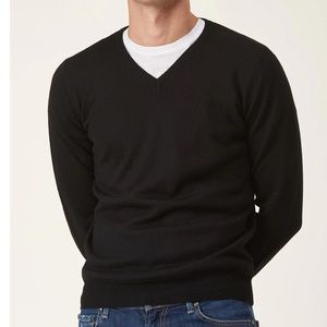 🛍 Eredipisano Roma Mens Black Cashmere V-Neck Sweater, Size Medium, EUC